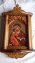 Дърворезба-домашен иконостас с иконопис "Богородица с младенеца", снимка 2