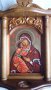 Дърворезба-домашен иконостас с иконопис "Богородица с младенеца", снимка 3