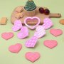 6 бр сърце сърца резци резец с печат печати с релеф щампа за сладки бисквитки тесто фондан Валентин, снимка 5