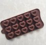 15 вдлъбнати сърца силиконов молд форма за шоколадови бонбони лед фондан желирани и др, снимка 2