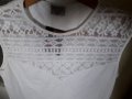 Дамска бяла блуза без ръкав с дантела отпред нова, снимка 3