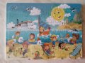 Нов детски дървен пъзел - Забавление на плажа., снимка 5