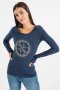 Блуза с лого Guess с декоративни камъни, снимка 3