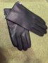 Уникален дизайн мъжки кожени черни ръкавици естествена кожа отвътре с пух