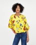 Zara сатенирана блуза с апликации 