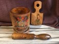 Стар дървен хаван, снимка 1 - Антикварни и старинни предмети - 43252916