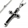 Jesus Crystal Cross / Кръстче с камъни - Black / Silver, снимка 3