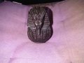 Тутанкамон бюст маска абанос подписана хенд мейд тегло 300грама Н-100м 65х50мм, снимка 1