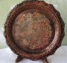 стара чиния от метал - мед с орнаменти 