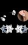 Дизайнерски модел сребърни обеци Пандора звезди plein с кристали,blue/нови, снимка 1 - Колиета, медальони, синджири - 43034883