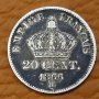 20 сантима 1866 буква BB Наполеон III сребро
