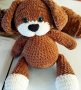 Ръчно Плетена Плюшена Играчка Кученце Боби, Плетено Кученце, подарък за бебе и малко дете