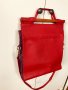 Дамска чанта корал червена и лилаво ретро стил дълга дръжка , снимка 6