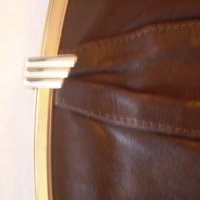 Антична кожена чанта Метална закопчалка и единична  дръжка Английска тъмно кафяв цвят  , снимка 5 - Чанти - 37367177
