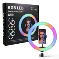 Комплейт Селфи Ринг с LED светлина / RGB 10″/ 26см ринг + Стойка/Трипод 210см, снимка 8 - Селфи стикове, аксесоари - 33260154