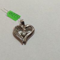 Сребърна висулка сърце , снимка 2 - Колиета, медальони, синджири - 26856860