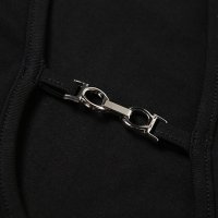 Асиметрична блуза с дълъг ръкав и метален елемент в сребрист цвят - размер M, снимка 4 - Блузи с дълъг ръкав и пуловери - 33270904