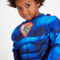 Страхотен костюм на Супермен с мускули и наметало, снимка 2 - Детски панталони и дънки - 26339777
