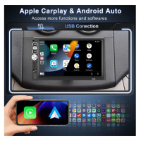 PODOFO CarPlay & Android Auto Single Din автомобилно стерео радио със 7-инчов сензорен MP5, снимка 1 - Радиокасетофони, транзистори - 44883109