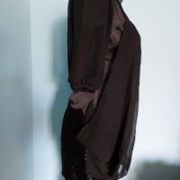 "Малка черна рокля" или туника / копринен сатен и органза / "ISL" Ив Сен Лоран, снимка 10 - Рокли - 18008668