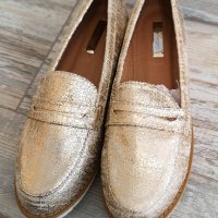 Ежедневни Красиви Дамски Обувки с Напукан Златен Ефект Мека Материя, снимка 2 - Дамски ежедневни обувки - 38111052