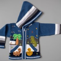 Синя перуанска детска жилетка, размери от 0 до 7 години, снимка 1 - Детски пуловери и жилетки - 35531238