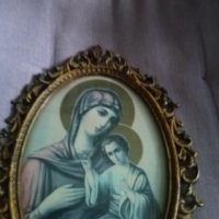 Икона на Дева Мария с младенеца от Чекотоинският манастир в Калугерово от соца осветена 222х155мм , снимка 3 - Икони - 39349433
