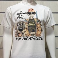 Нова мъжка забавна тениска с трансферен печат I'M AN ATHLETE, ловец, снимка 1 - Тениски - 28295676