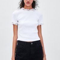 Zara Нова блузка с дантела, снимка 2 - Тениски - 26474041