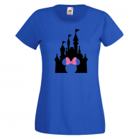 Дамска тениска Minnie Head Disney Castle Подарък,Изненада,Рожден ден,, снимка 2 - Тениски - 36530264