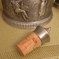 Немски старинен комплект от калай кана чаши серия Lindenwirthin , снимка 7 - Антикварни и старинни предмети - 43170009