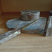 Писалищен настолен комплект изработен от минерал., снимка 4 - Антикварни и старинни предмети - 35354473