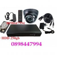 H.264 DVR + HDD 250GB + куполна Камера +кабел - Система за видеонаблюдение, снимка 1 - Камери - 10736706