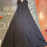 Дълга черна рокля с гол гръб, снимка 1 - Рокли - 43838651