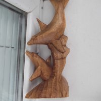 Фигура "Двойка делфини" дървена, снимка 6 - Други ценни предмети - 32536711