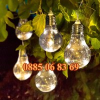 Светещи крушки 10 броя LED топло бяла светлина, светещ гирлянд от 10 крушки, снимка 2 - Декорация за дома - 43098431