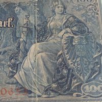Райх банкнота 100 марки 1910г. Германия уникат за колекционери 28289, снимка 9 - Нумизматика и бонистика - 37144636