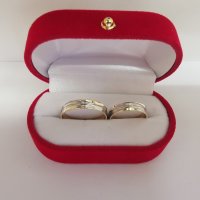 Златни брачни халки чифт , снимка 3 - Пръстени - 43676223
