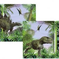Динозаври Динозавър Джурасик Парк двулицеви 8 бр парти салфетки рожден ден, снимка 1 - Други - 34633072