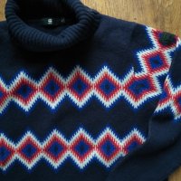 g-star javdi diamond jacquard turtle knit - страхотен мъжки пуловер ЛАМСКА ВЪЛНА, снимка 3 - Пуловери - 39545647
