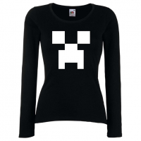 Дамска тениска Creeper Face 1 майнкрафт Minecraft,Игра,Забавление,подарък,Изненада,Рожден Ден., снимка 2 - Тениски - 36520486