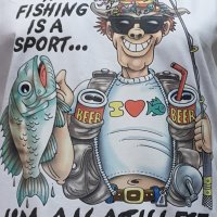 Нова мъжка забавна тениска с трансферен печат I'M AN ATHLETE, рибар, снимка 2 - Тениски - 29038916