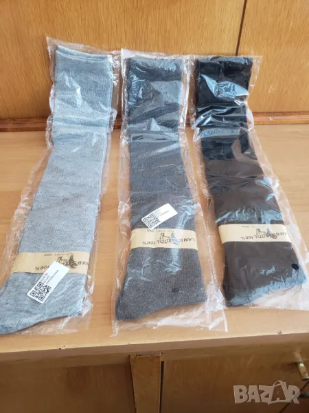 Дамски зимни дълги чорапи от 100% агнешка вълна, снимка 1