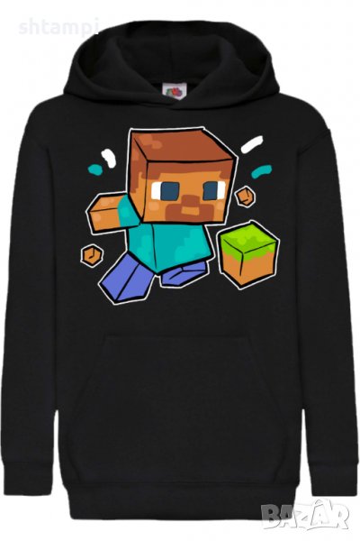 Детски Суитчър/Суитшърт Steve Grassblock Football,Minecraft,Игра,Подарък,Изненада,Забавление,Рожден , снимка 1