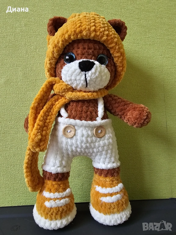 Ръчно плетена играчка мече, снимка 1