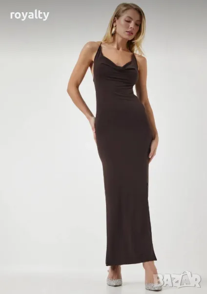 Дълга черна дамска рокля , снимка 1