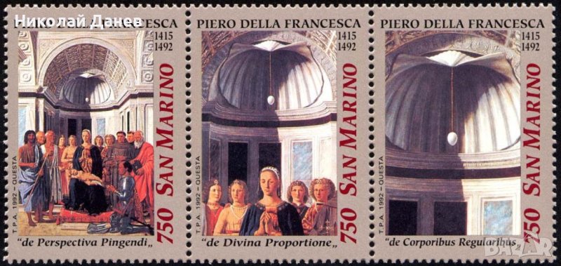 Сан Марино 1992 "Религиознo изкуство" Пиеро дела Франческа, чиста серия, снимка 1