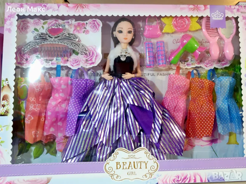Кукла със стъклени очи дрехи и аксесоари комплект , снимка 1