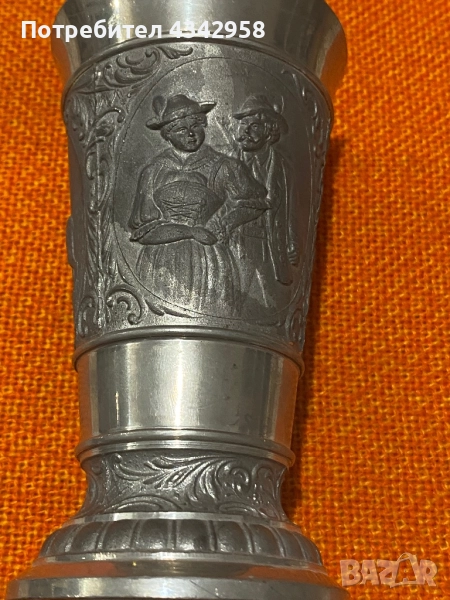 Висока чаша от 95 % калай. Германия., снимка 1