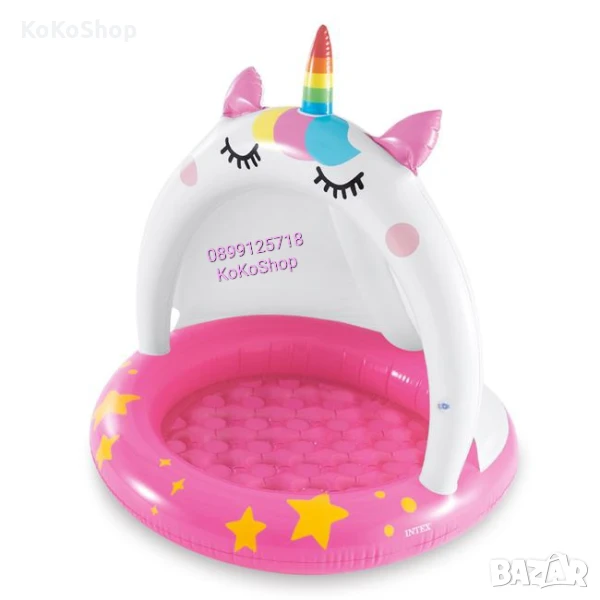 Детски басейн със сенник "Еднорог"-Ø102x102 см./детски басейн, снимка 1